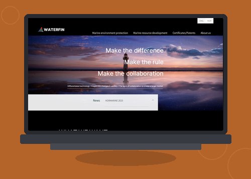 WATERFIN 홈페이지 화면